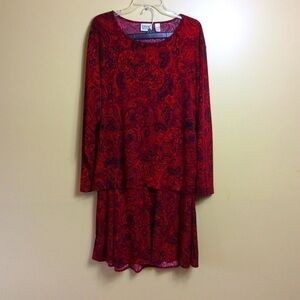 Chico's Red Paisley Skirt Set